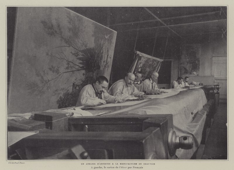 Künstlerwerkstatt in der Tapisseriemanufaktur von Beauvais, Frankreich von French Photographer