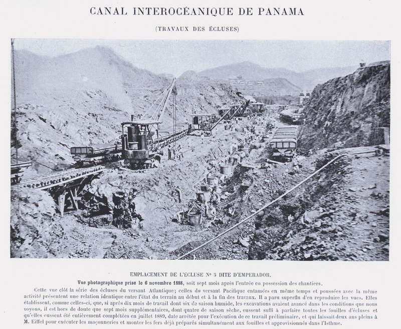Panamakanal, Arbeiten an den Schleusen von French Photographer