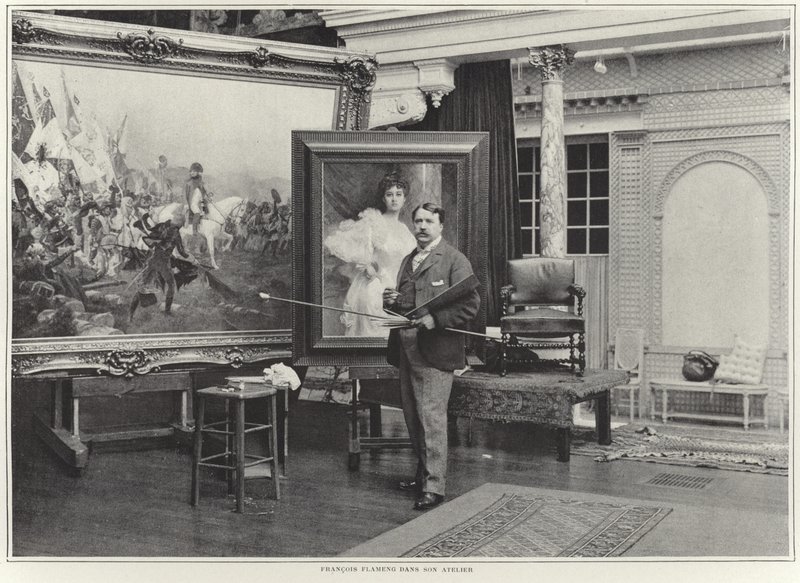 Francois Flameng in seinem Atelier von French Photographer