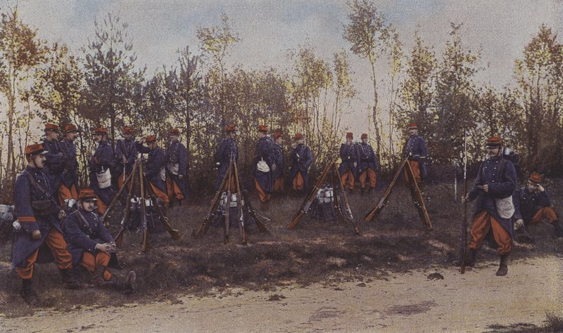 Französische Infanterie bei Manövern (Farbfoto) von French Photographer