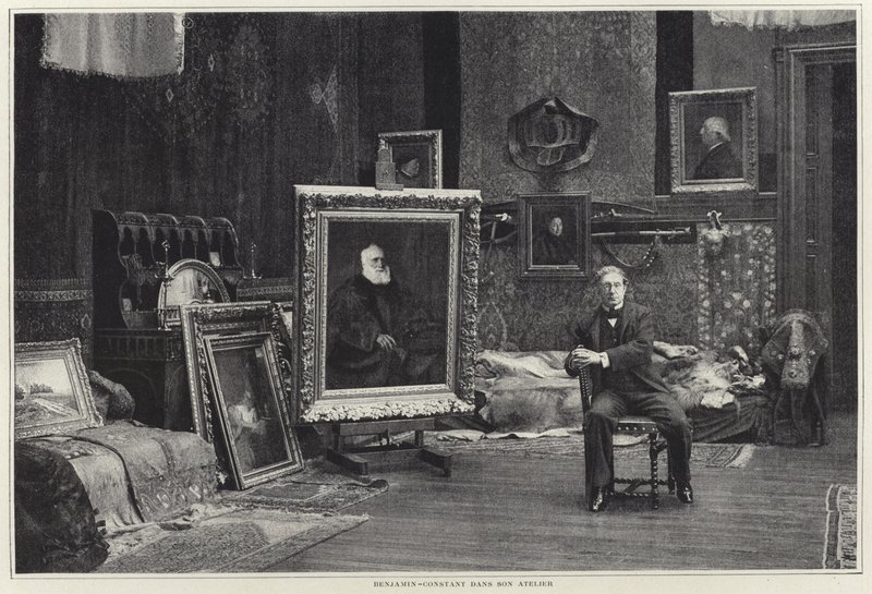 Jean-Joseph Benjamin-Constant in seinem Atelier von French Photographer