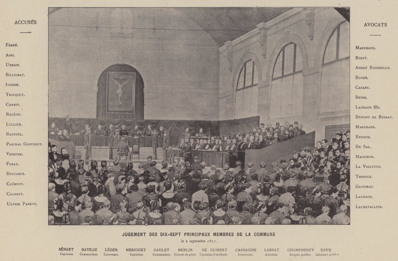 Die Kommune von Paris, Urteil über die siebzehn Hauptmitglieder der Kommune, am 2. September 1871 von French Photographer
