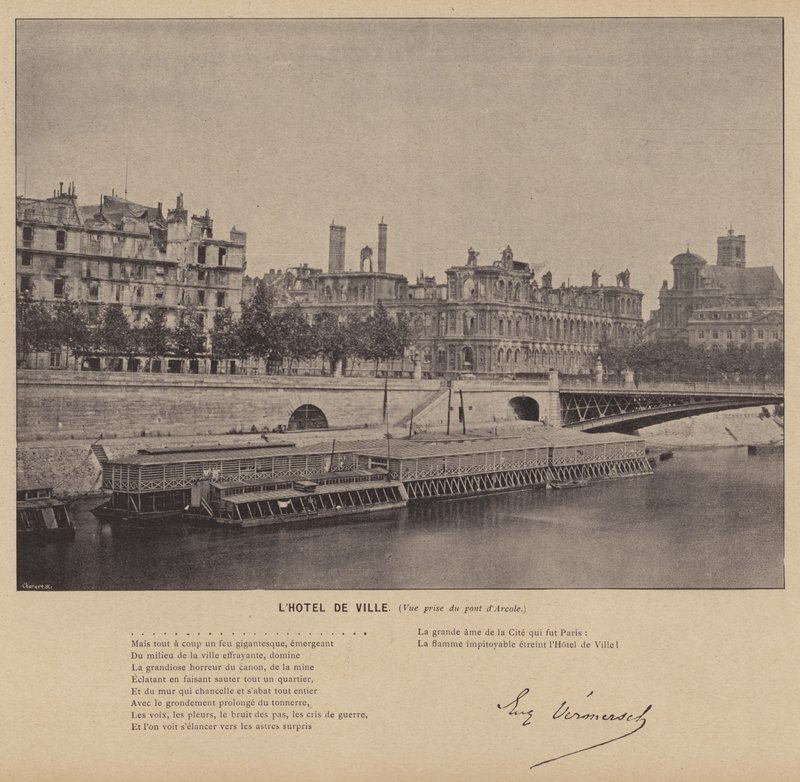Die Kommune von Paris, das Rathaus, Blick von der Pont d