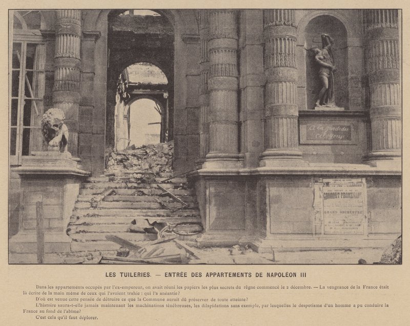 Die Kommune von Paris, Die Tuilerien, Eingang zu den Wohnungen von Napoleon III. von French Photographer