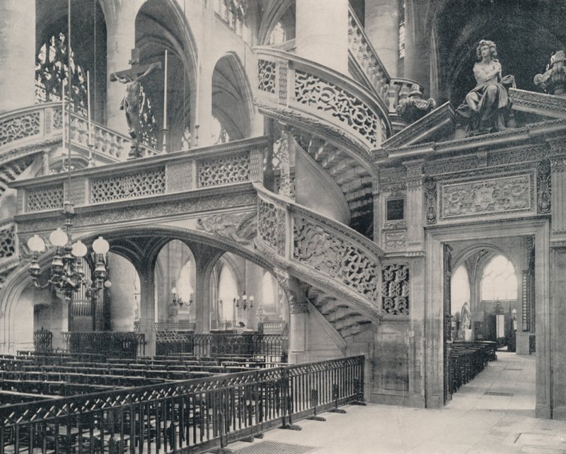 Paris: Abschnitt des Chors in St. Etienne-du-Mont von French Photographer