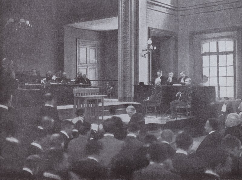 Wiederaufnahme des Falls von Alfred Dreyfus, französischer Offizier, der fälschlicherweise des Verrats beschuldigt wurde, Rennes, Frankreich, 1899 von French Photographer