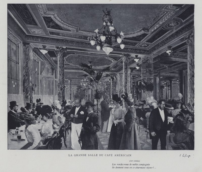 Die große Halle des Café Américain, Paris von French Photographer