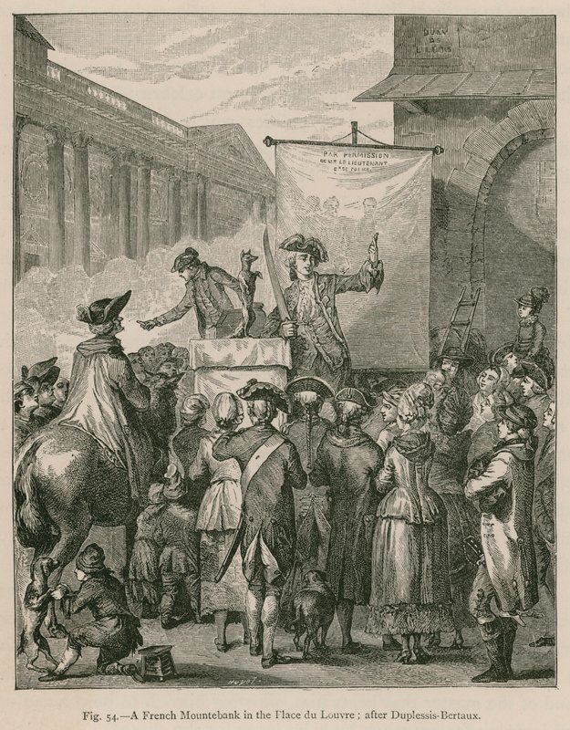 Ein französischer Gaukler auf dem Place du Louvre; nach Duplessis-Bertaux von French School