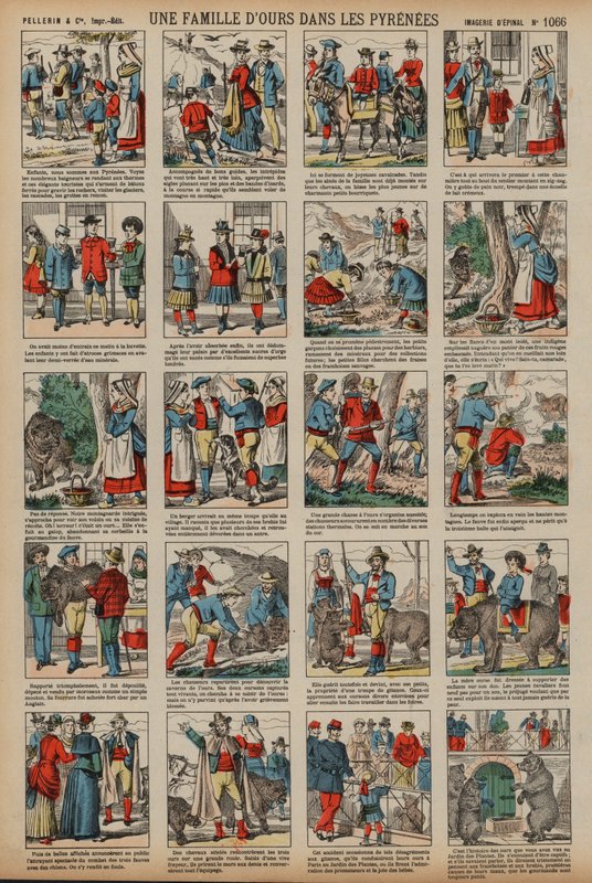 Eine Bärenfamilie in den Pyrenäen von French School