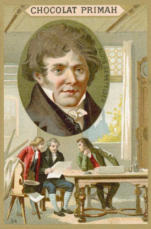 Alois Senefelder, deutscher Dramatiker, Schauspieler und Erfinder der Lithografie von French School