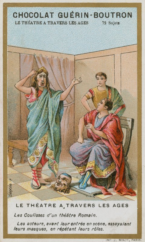 Hinter den Kulissen in einem römischen Theater von French School