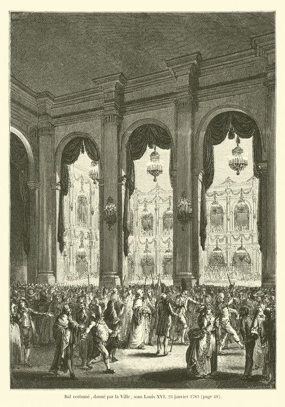 Kostümball, gegeben von der Stadt, unter Ludwig XVI, 23. Januar 1782 von French School
