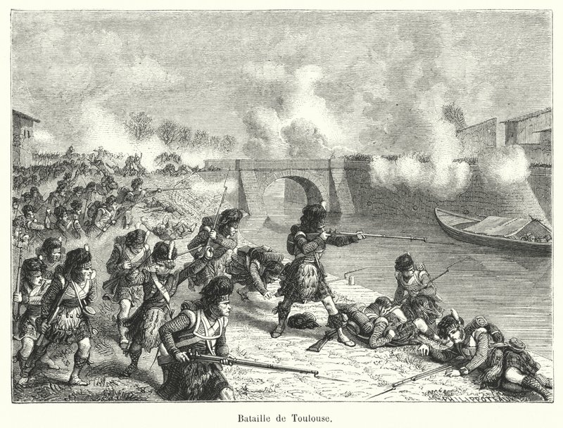 Schlacht von Toulouse (Gravur) von French School
