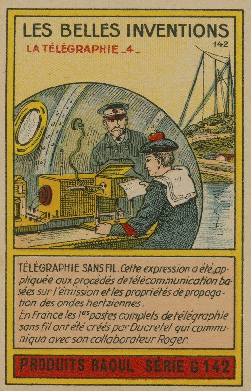 Karte der schönen Erfindungen, Telegrafie von French School