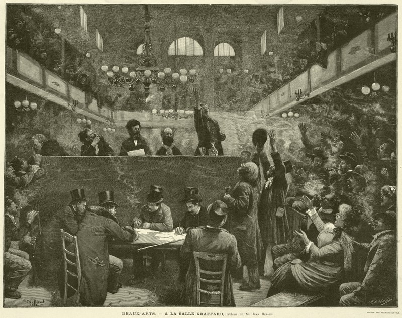 Schöne Künste, In der Salle Graffard, Gemälde von M. Jean Béraud von French School