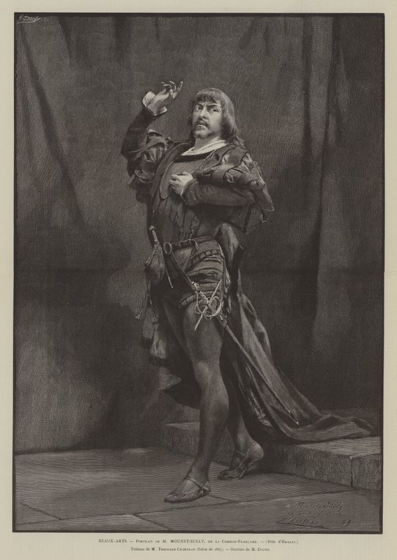 Schöne Künste, Porträt von M Mounet-Sully, der Comédie-Française, Rolle des Hamlet von French School