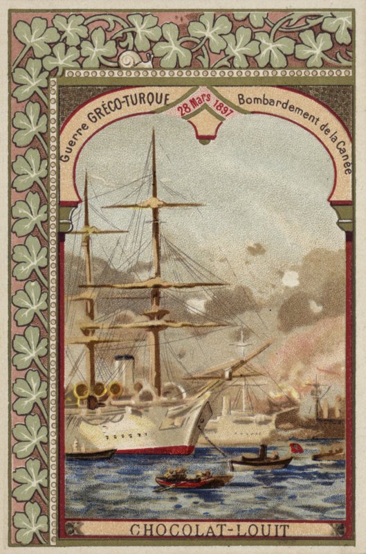 Bombardierung von Chania, Kreta, Griechisch-Türkischer Krieg, 28. März 1897 von French School