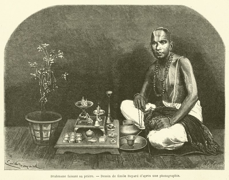 Brahmane beim Gebet von French School