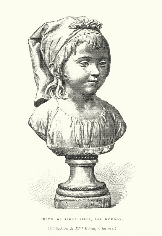Büste eines jungen Mädchens, von dem französischen Bildhauer Jean-Antoine Houdon, späte 18. oder frühe 19. Jahrhundert von French School