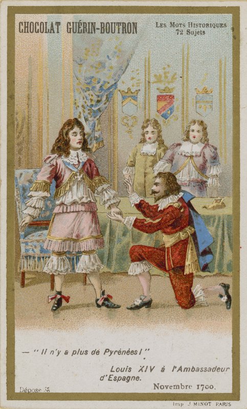 Chocolat Guerin-Boutron Handelskarte, Serie Historische Worte von French School