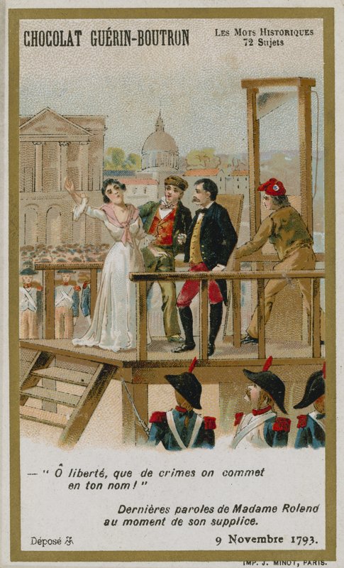 Chocolat Guerin-Boutron Handelskarte, Serie Historische Worte von French School