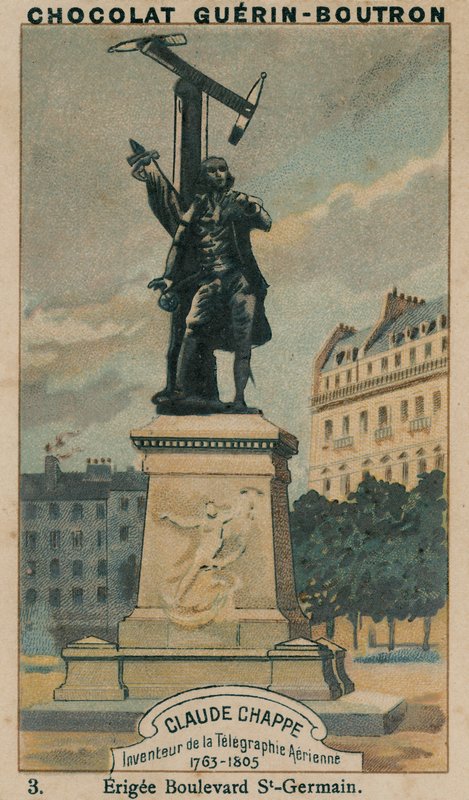 Claude Chappe, Erfinder des optischen Telegraphen, 1763-1805, errichtet am Boulevard St-Germain von French School