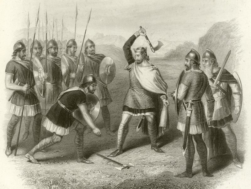Chlodwig und sein rebellischer Soldat, 487 von French School