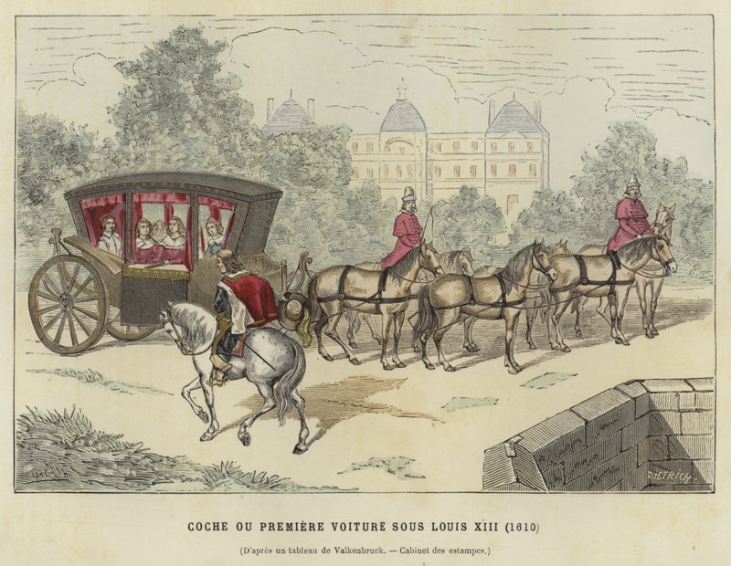 Kutsche, Regierungszeit von Ludwig XIII. von Frankreich, 1610 von French School