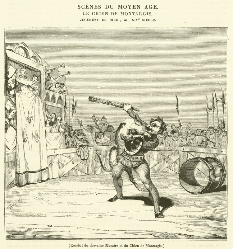 Kampf des Ritters Macaire und des Hundes von Montargis von French School