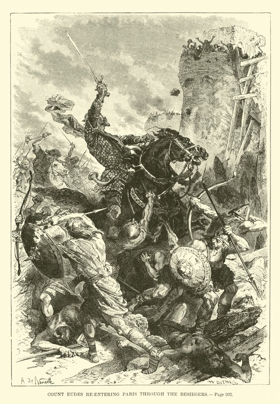 Graf Eudes kehrt durch die Belagerer nach Paris zurück von French School