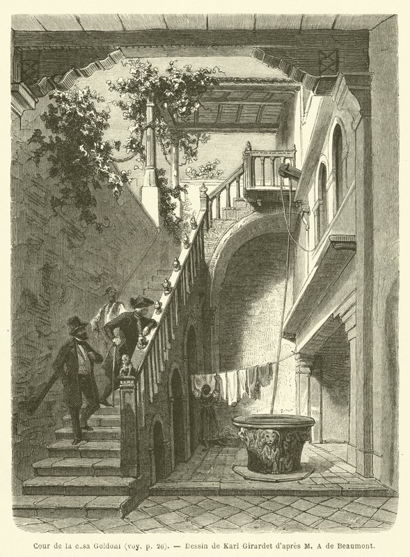 Hof der Casa Goldoni von French School