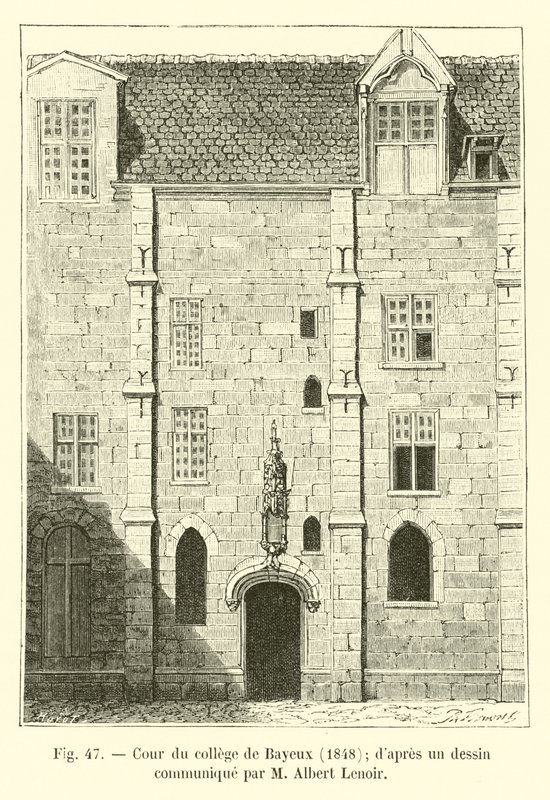 Hof des Kollegs von Bayeux, 1848, nach einer Zeichnung, mitgeteilt von M. Albert Lenoir von French School