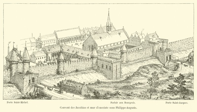 Kloster der Jakobiner und Stadtmauer unter Philipp-Auguste von French School