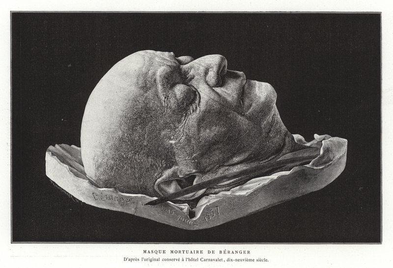 Totenmaske von Pierre-Jean de Béranger, französischer Dichter und Liedermacher von French School