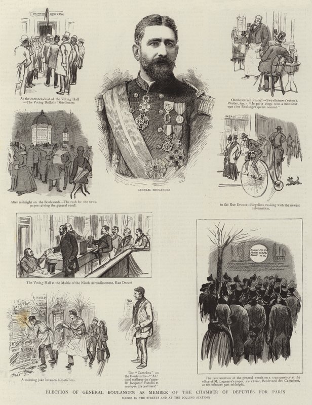 Wahl von General Boulanger zum Mitglied der Abgeordnetenkammer für Paris von French School
