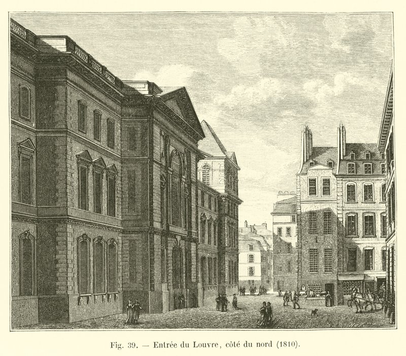 Eingang des Louvre, Nordseite, 1810 von French School