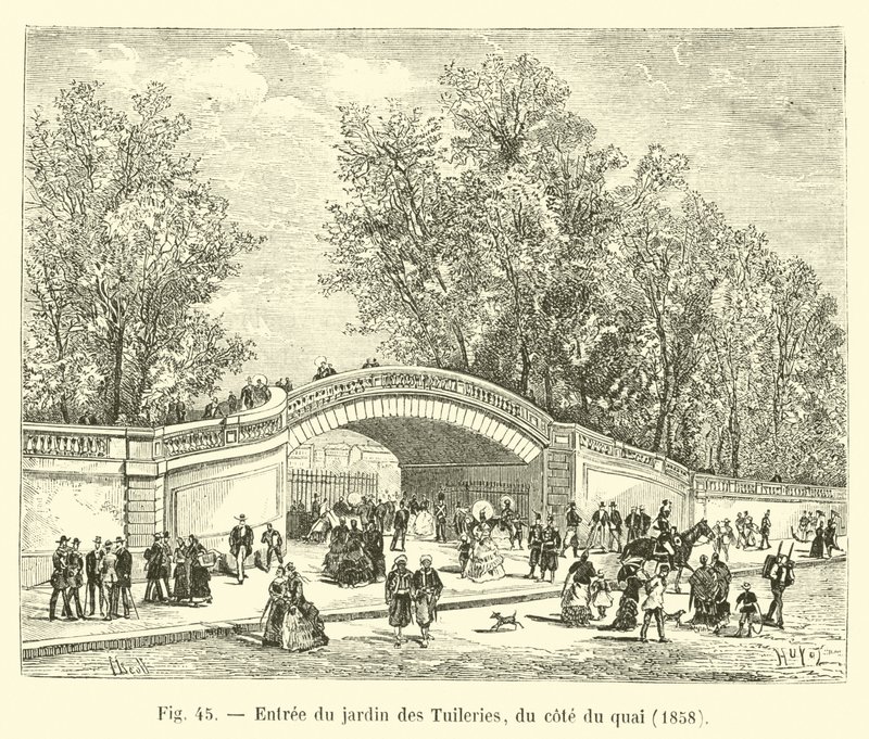 Eingang zum Garten der Tuilerien, von der Quai-Seite, 1858 von French School