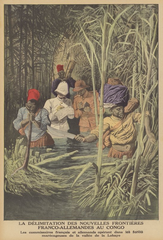 Festlegung der Grenze zwischen französischen und deutschen Gebieten im Kongo von French School