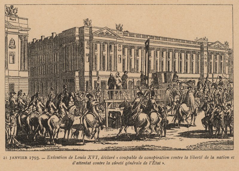 Hinrichtung von König Ludwig XVI. von Frankreich, Paris, Französische Revolution, 21. Januar 1793 von French School
