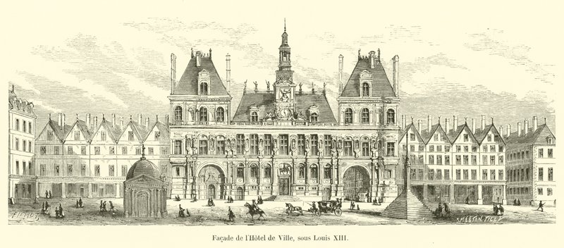 Fassade des Hotel de Ville unter Ludwig XIII von French School