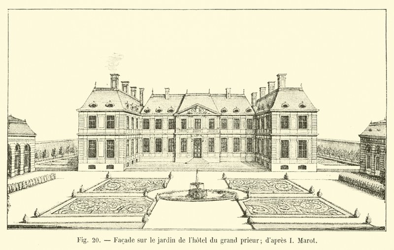 Fassade zum Garten des Hotels des Großpriors (nach I. Marot) von French School