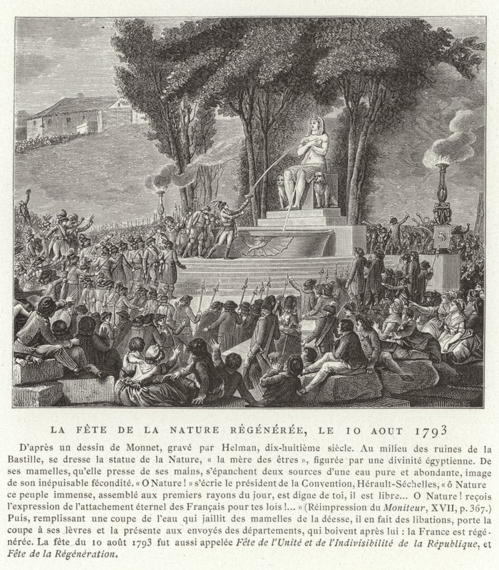 Fest der Regeneration der Natur, Paris, 10. August 1793 von French School