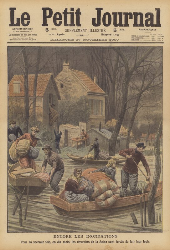 Überschwemmungen an der Seine, Frankreich von French School