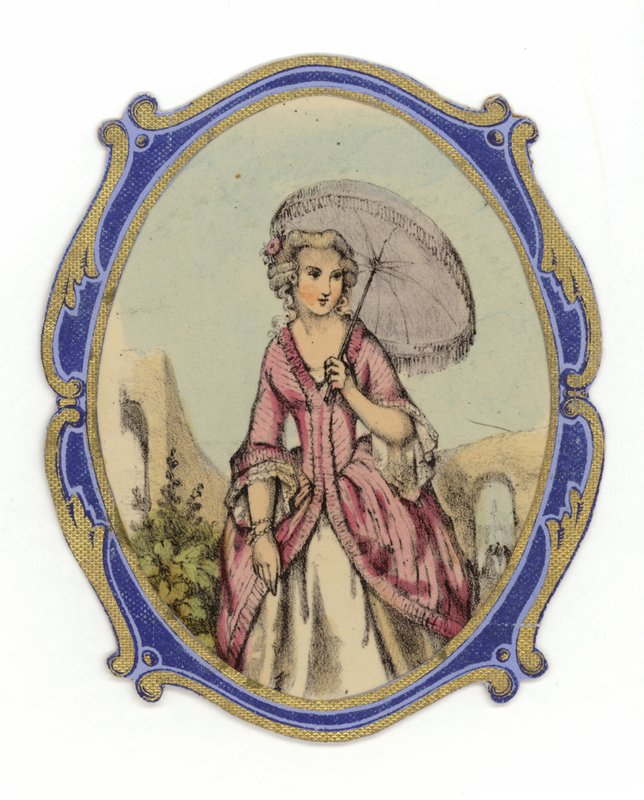 Französische Dame mit Sonnenschirm von French School