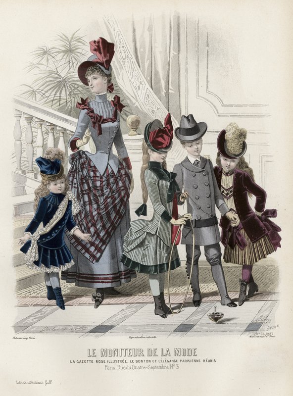 Französische Modeplatte, späte 19. Jahrhundert von French School