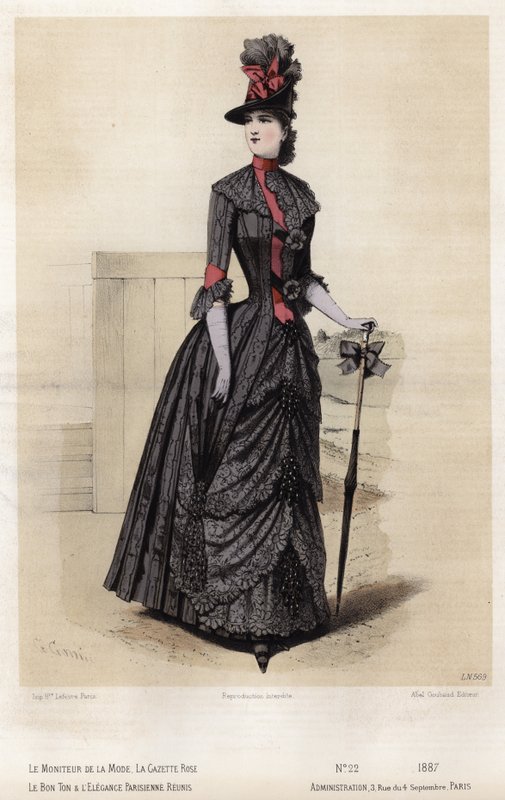 Französische Modeplatte, späte 19. Jahrhundert von French School