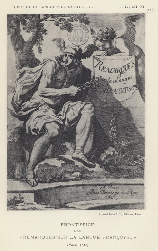 Frontispiz der Bemerkungen zur französischen Sprache, Paris von French School