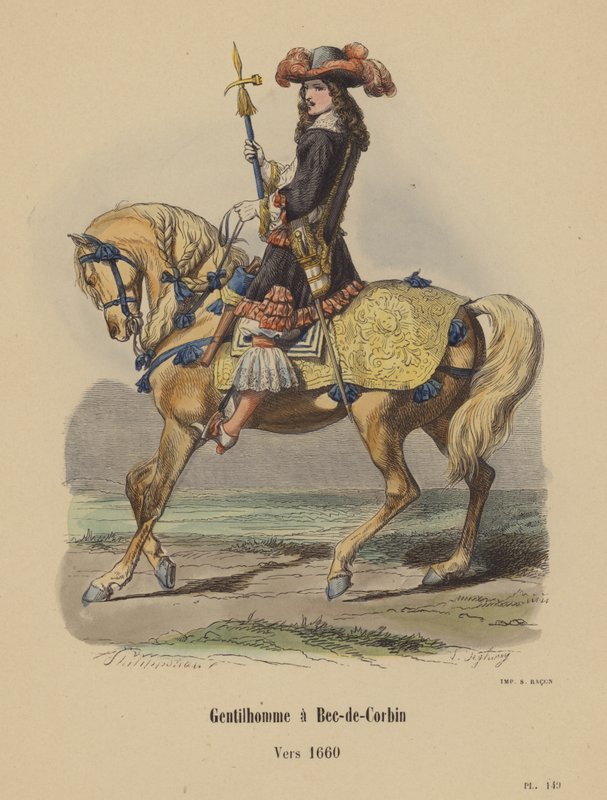 Edelmann mit Bec-de-Corbin, um 1660 von French School
