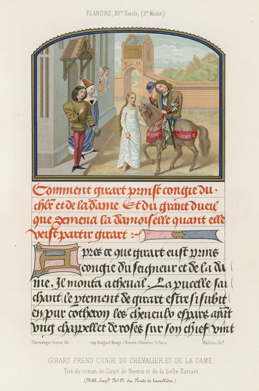 Girart nimmt den Ritter und die Dame von French School