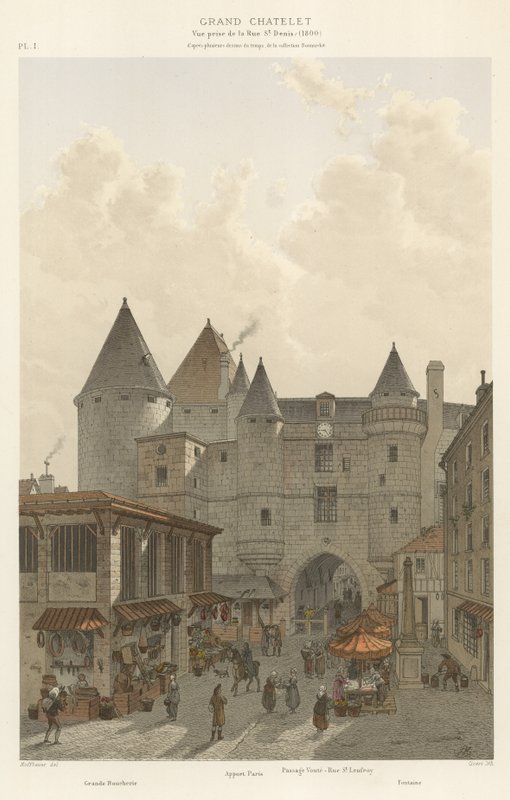 Grand Chatelet, Blick von der Rue St Denis, 1800 von French School
